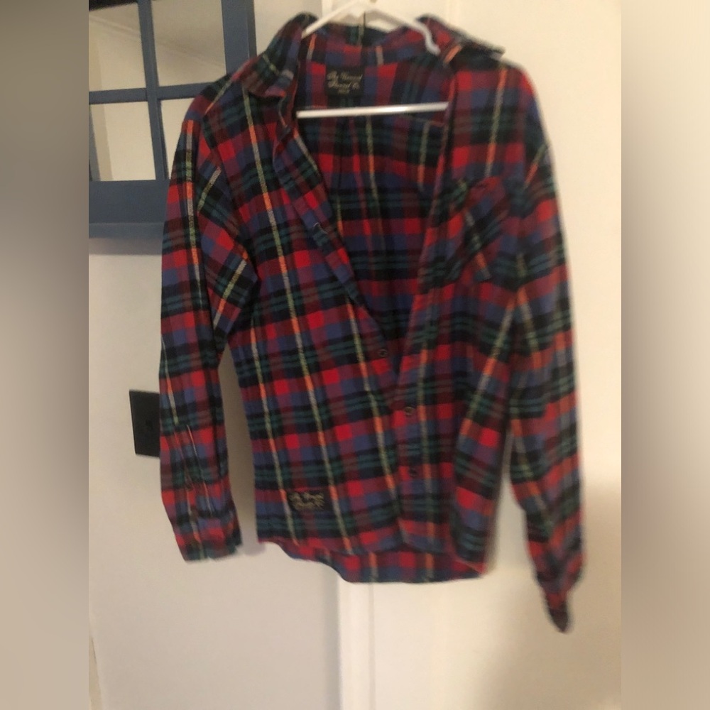 Vermont Flannel Company Red and Blue Plaid Button-Down Shirt - Women